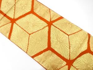 アンティーク　亀甲に若松模様織り出し袋帯（着用可）